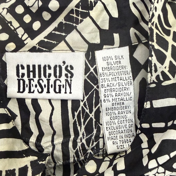Chico's Design Art To Wear Silk Embroidered Top - Picture 8 of 8